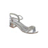 Little Girls Silver Sparkle Rhinestone Strap Block Heel Sandals 9-10 Toddler - SophiasStyle.com